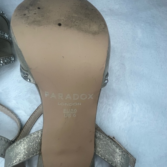 Paradox London Estelle Strappy Heels Women's Size 5 champagne - Picture 6 of 7